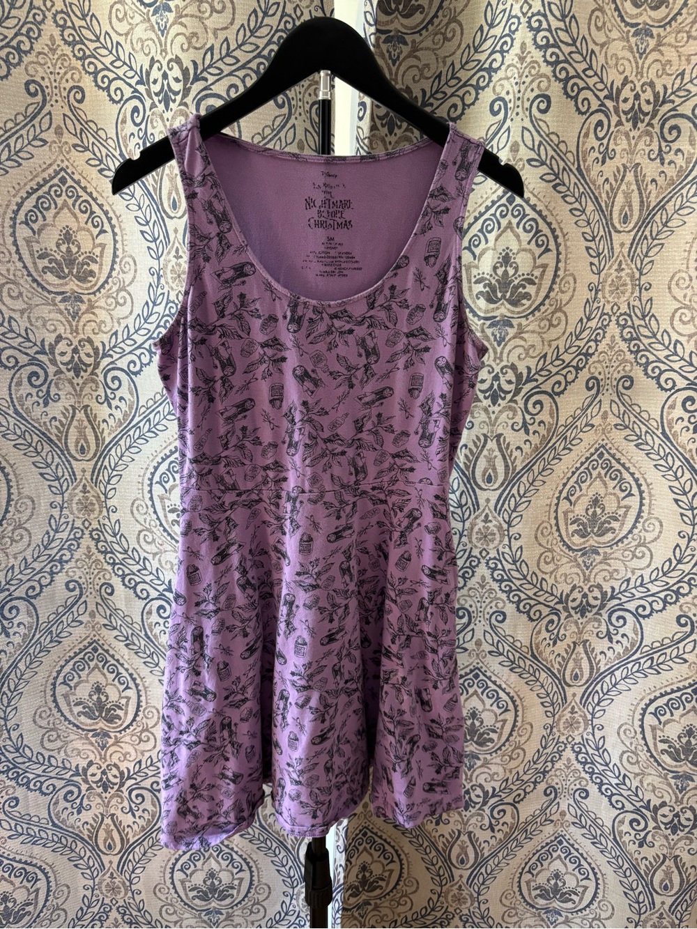 Disney Lavender Tank Top with Black Nightmare Before Christmas Print